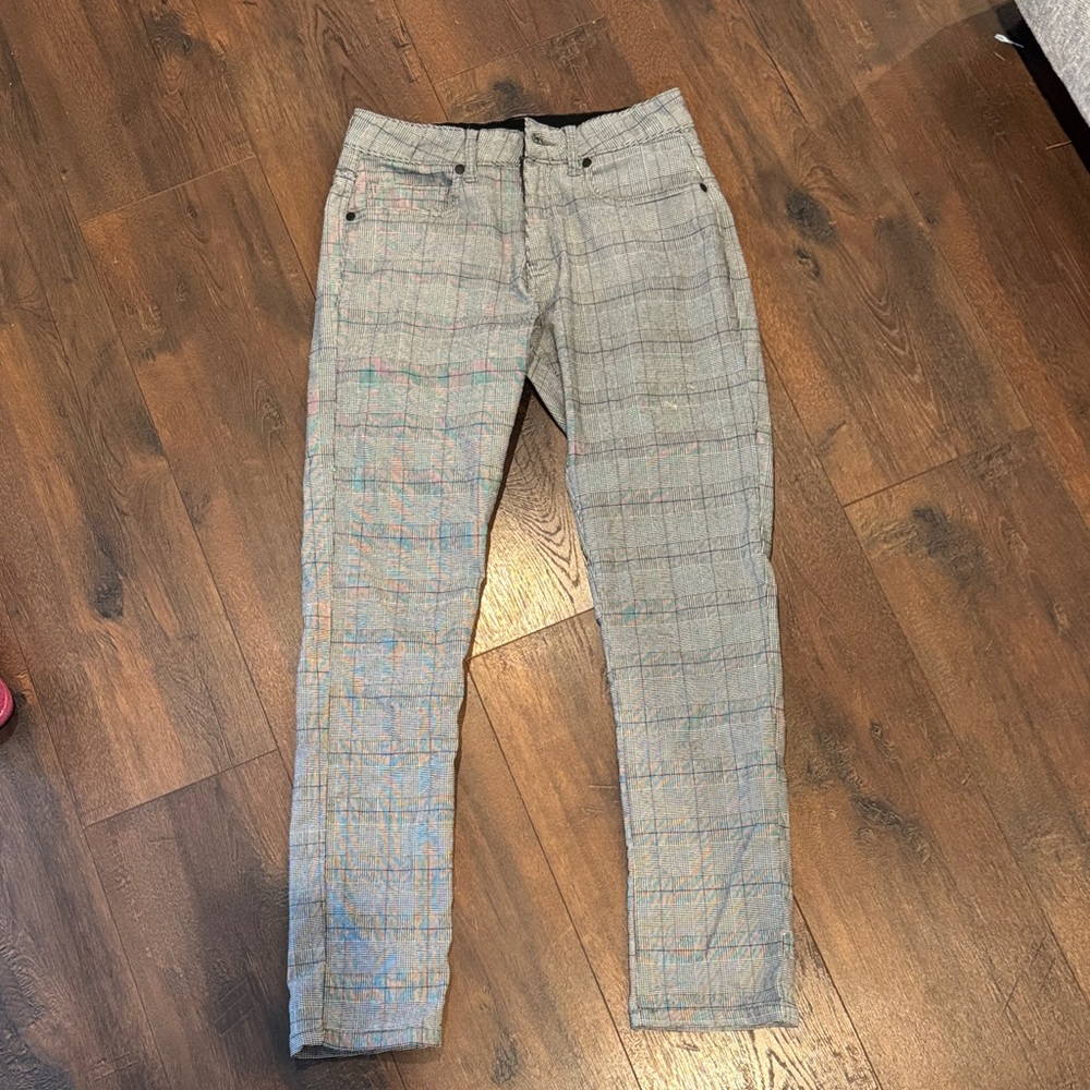 Gray Plaid Pants